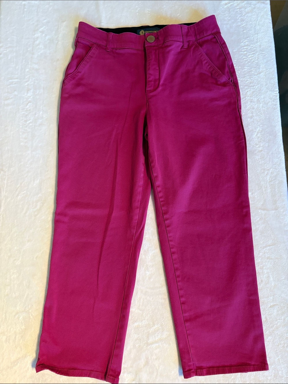 Democracy Fuchsia Pink Berry Ankle-Length Straight Jeans Size 10Petite